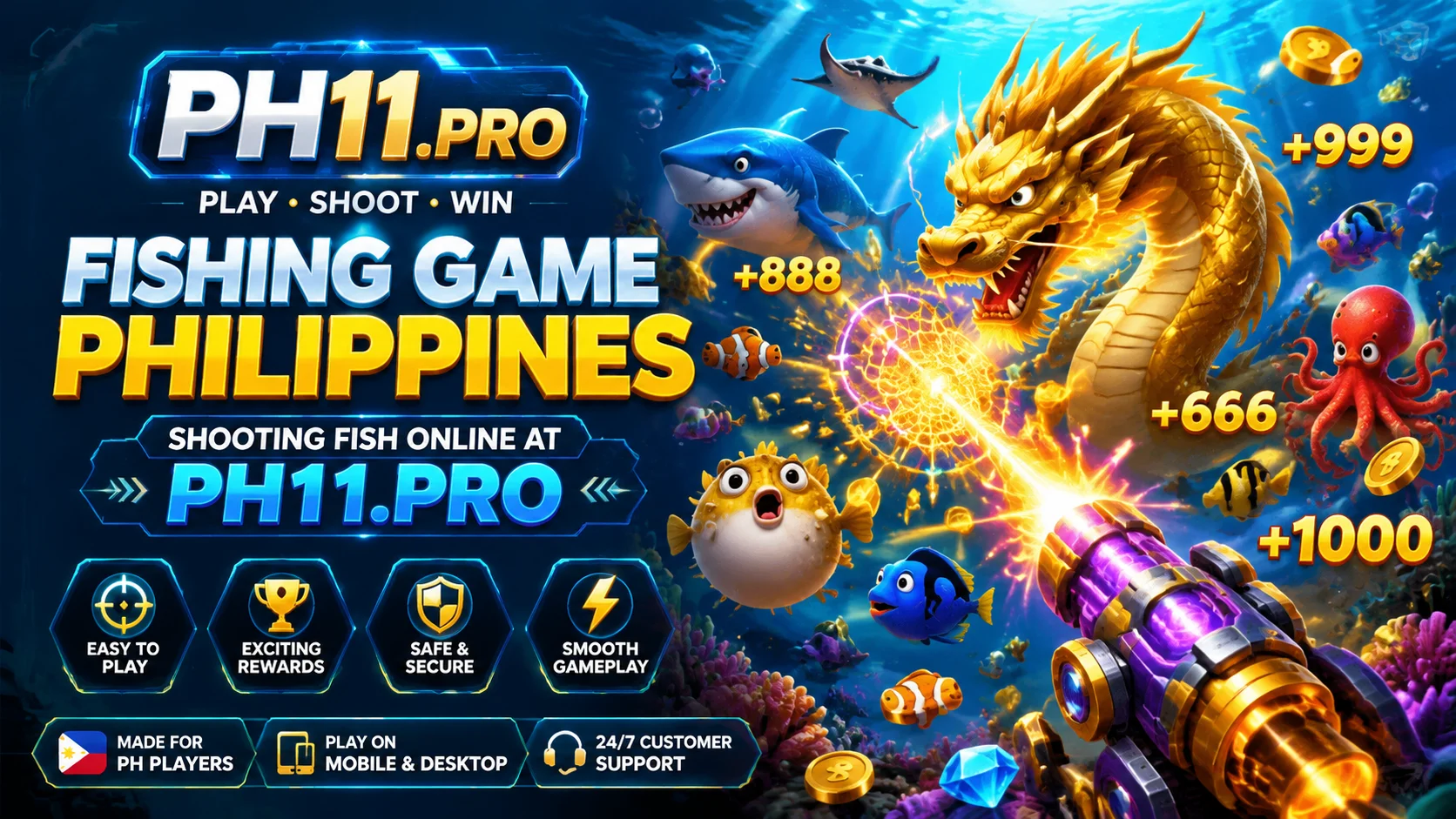 Shooting fish online visual on ph11.pro